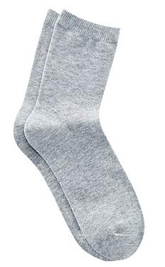 凡客女士中筒袜-精梳棉莱卡(4双装)浅灰色